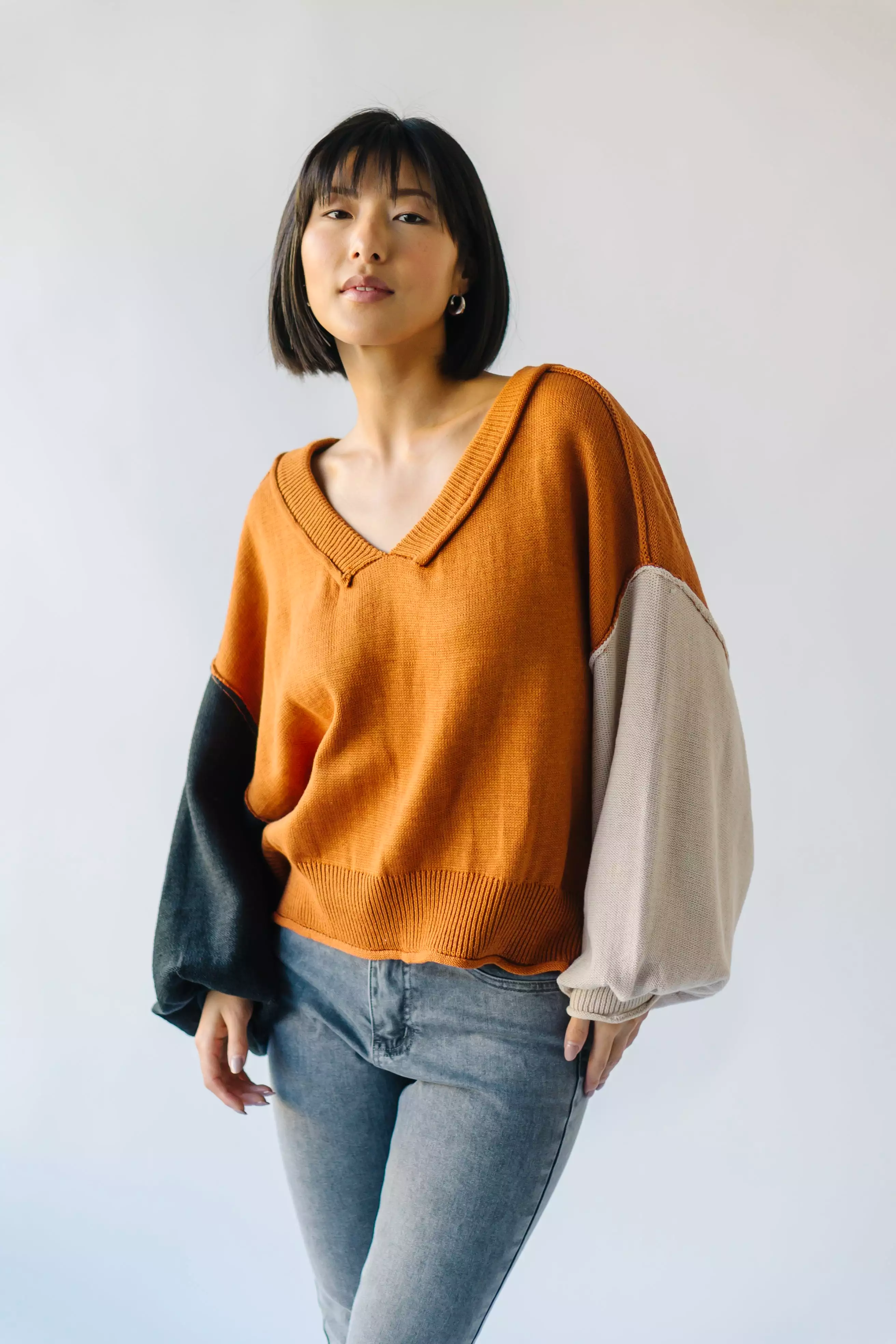 Cardona Brick Multi V-Neck Sweater (direct result)