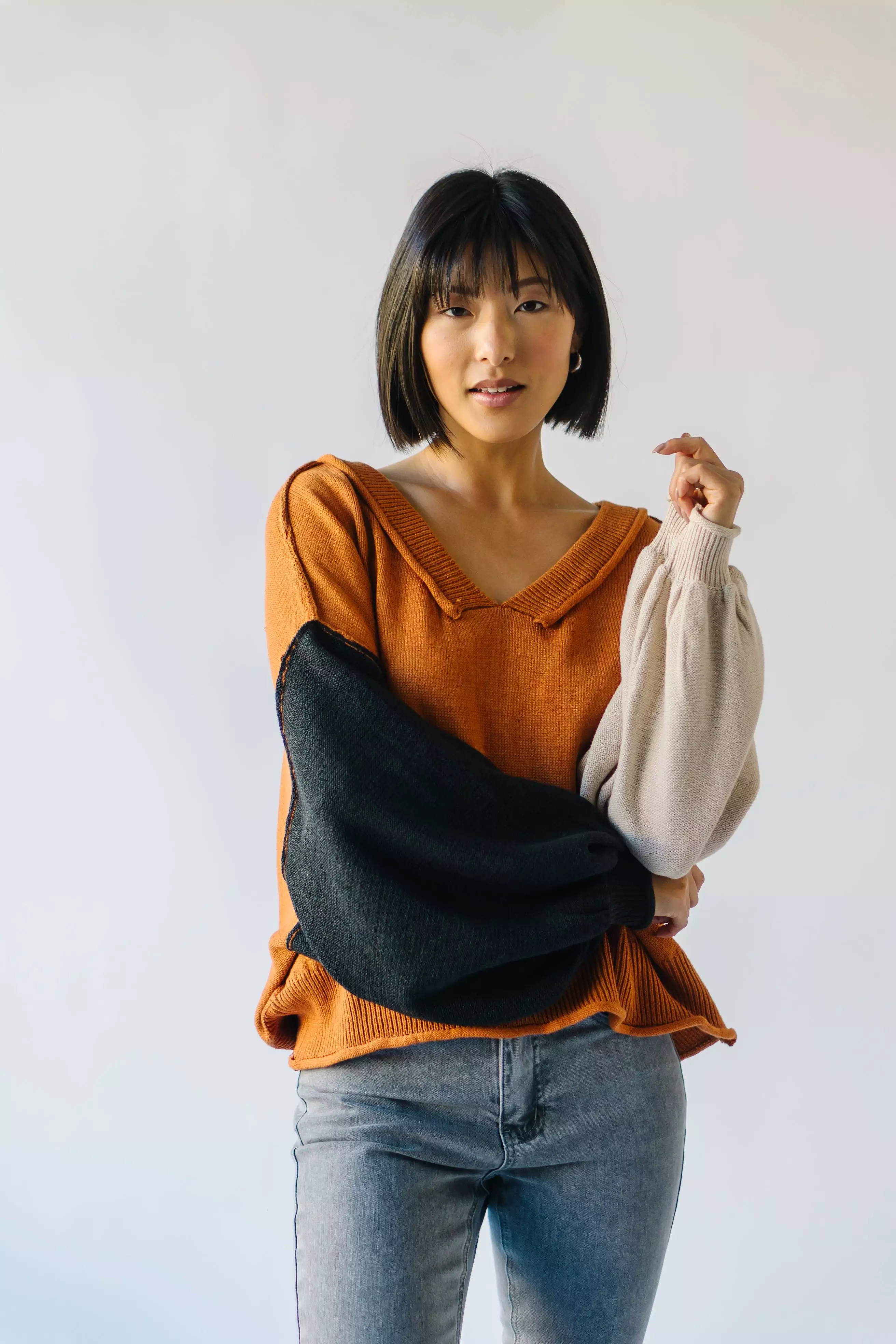 Cardona Brick Multi V-Neck Sweater (direct result)