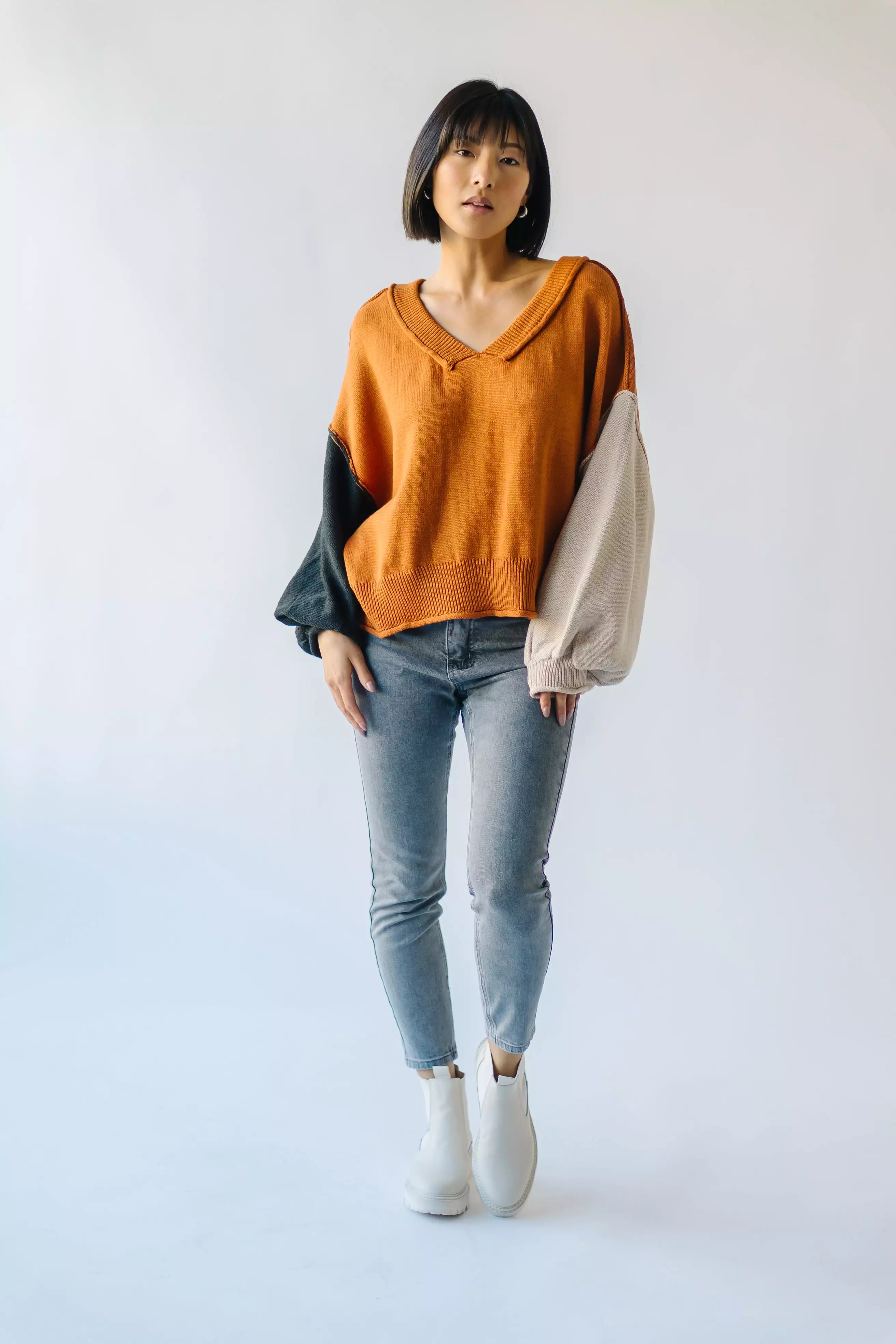 Cardona Brick Multi V-Neck Sweater (direct result)