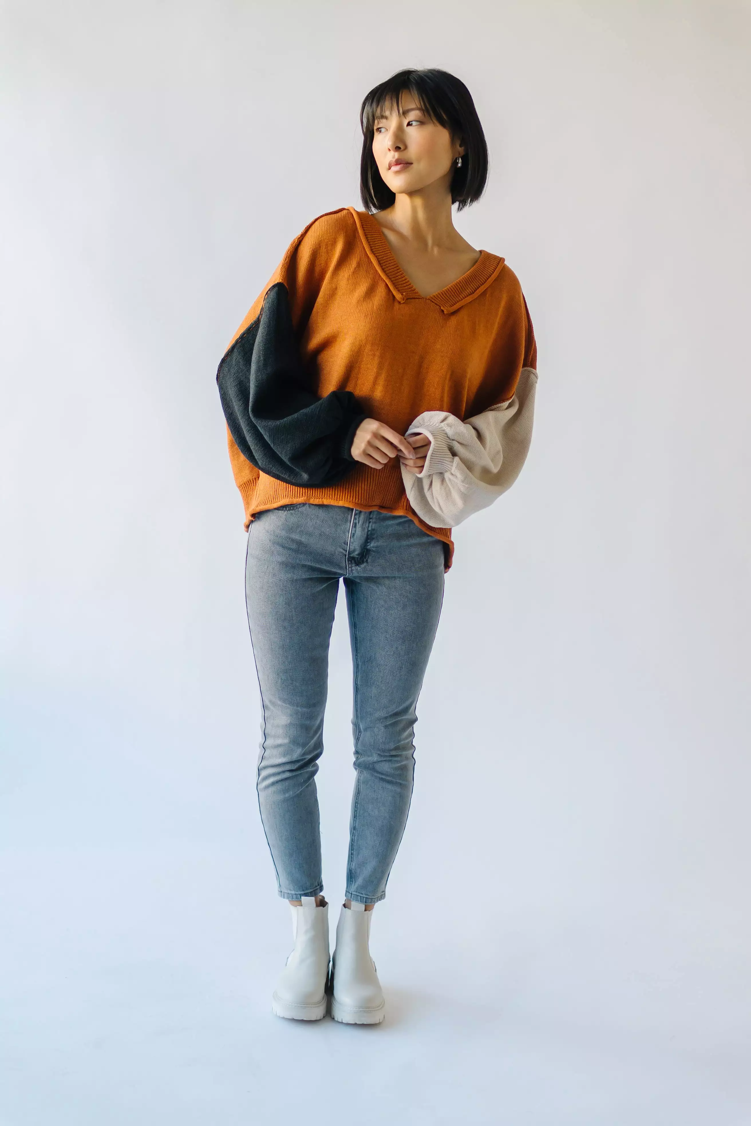 Cardona Brick Multi V-Neck Sweater (direct result)