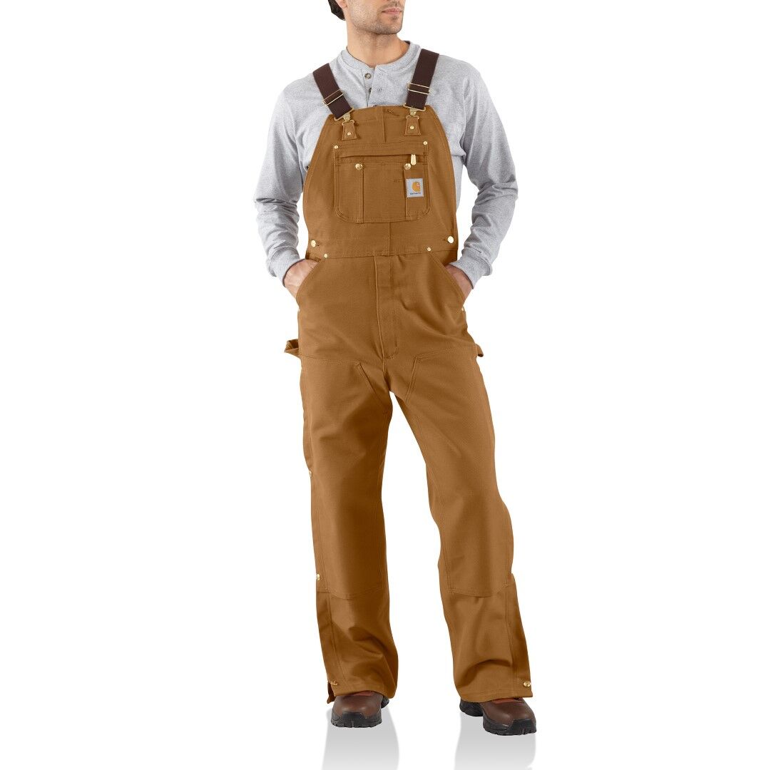 Carhartt Brown Men's Loose Fit Firm Duck Bib Overall by Carhartt