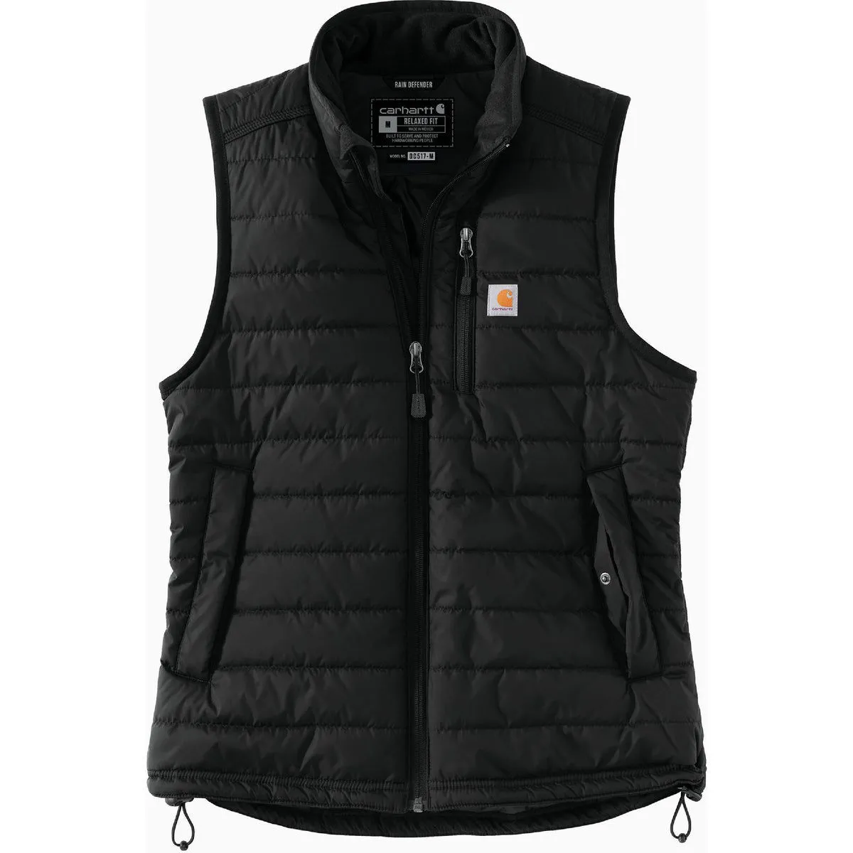 Carhartt Rain Defender Women's Black Nylon Insulated Vest, Medium Regular