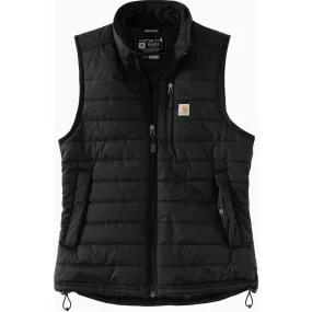 Carhartt Rain Defender Women's Black Nylon Insulated Vest, Medium Regular