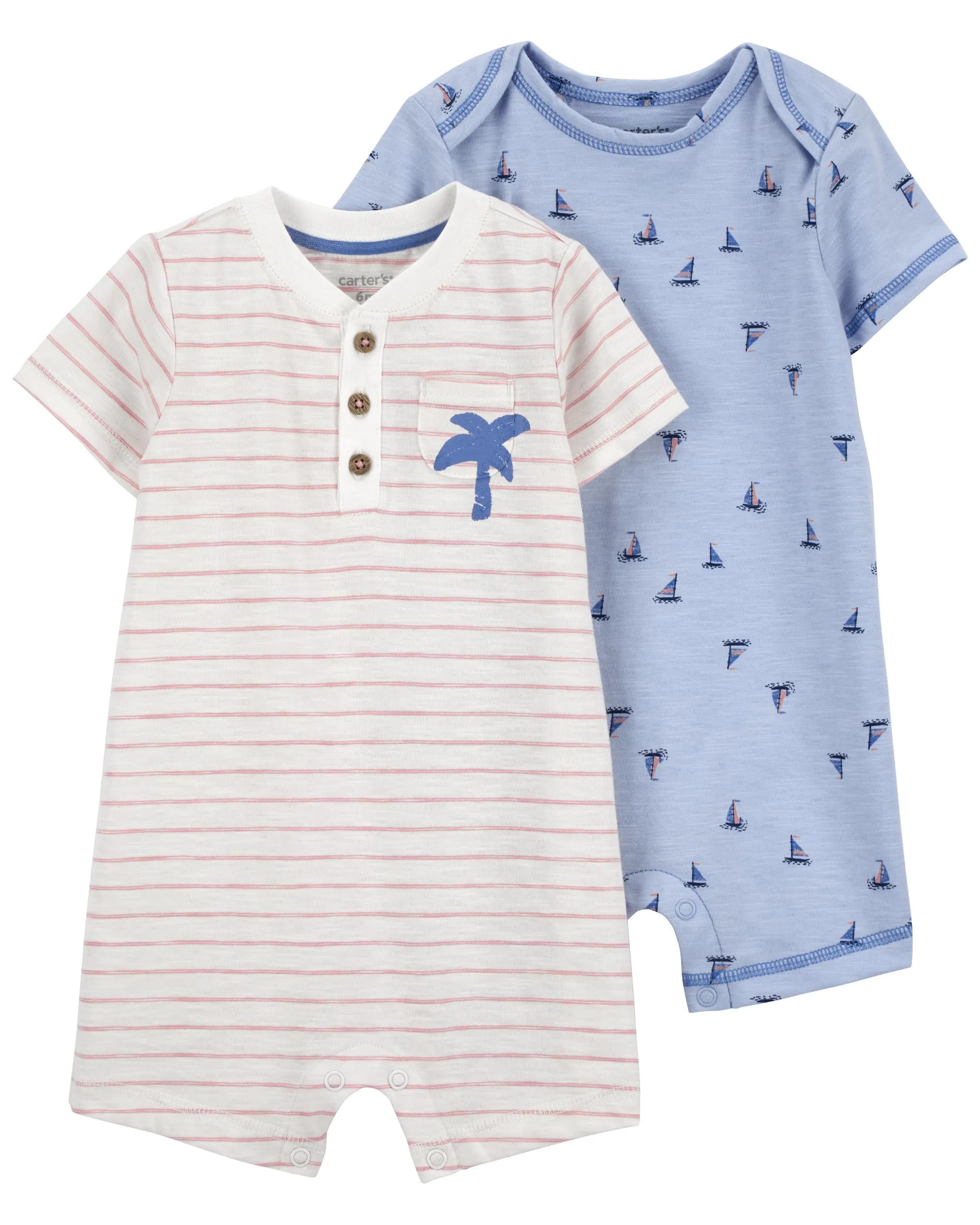 Carters Oshkosh Baby Cotton Rompers 2-Pack