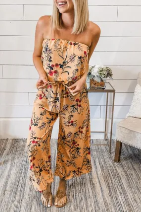 Casual Patchwork Strapless Jumpsuits.