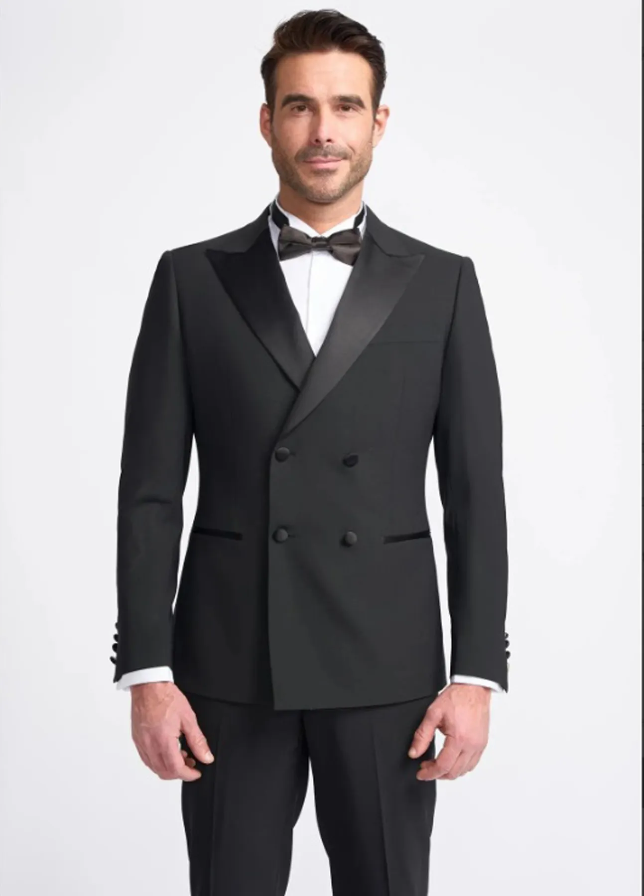 Cavani Black Aspen Double Breasted Slim Fit Tux Blazer