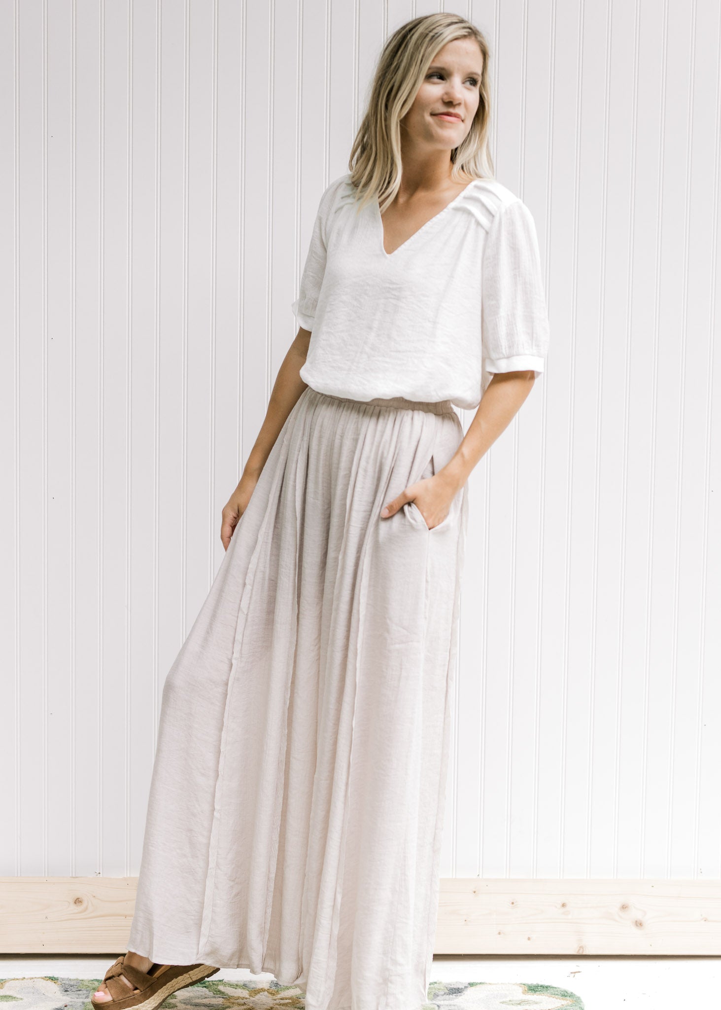 Champagne Wide Leg Pants