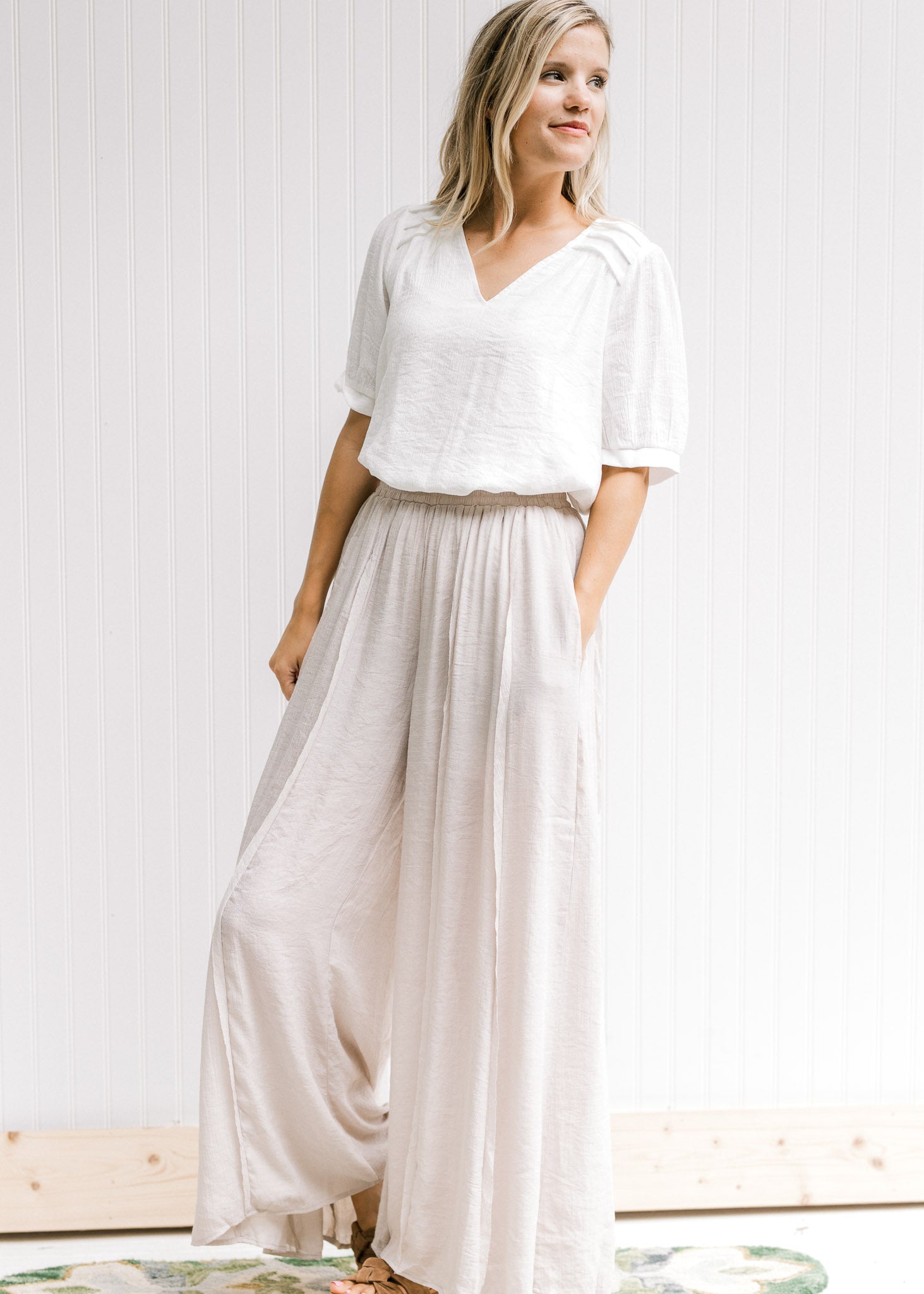 Champagne Wide Leg Pants