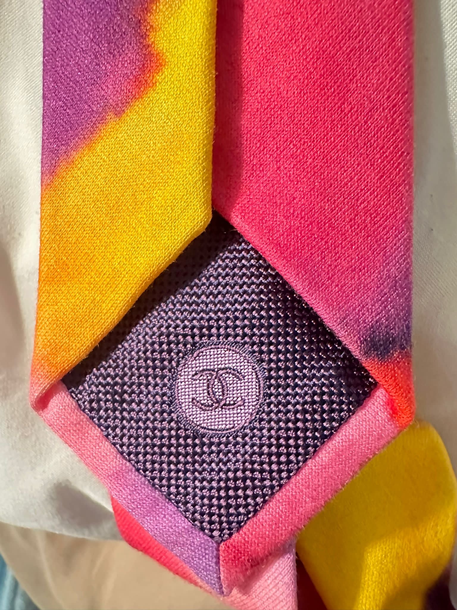 Chanel 15P 2015 Spring Runway Watercolor Necktie - Buy Now