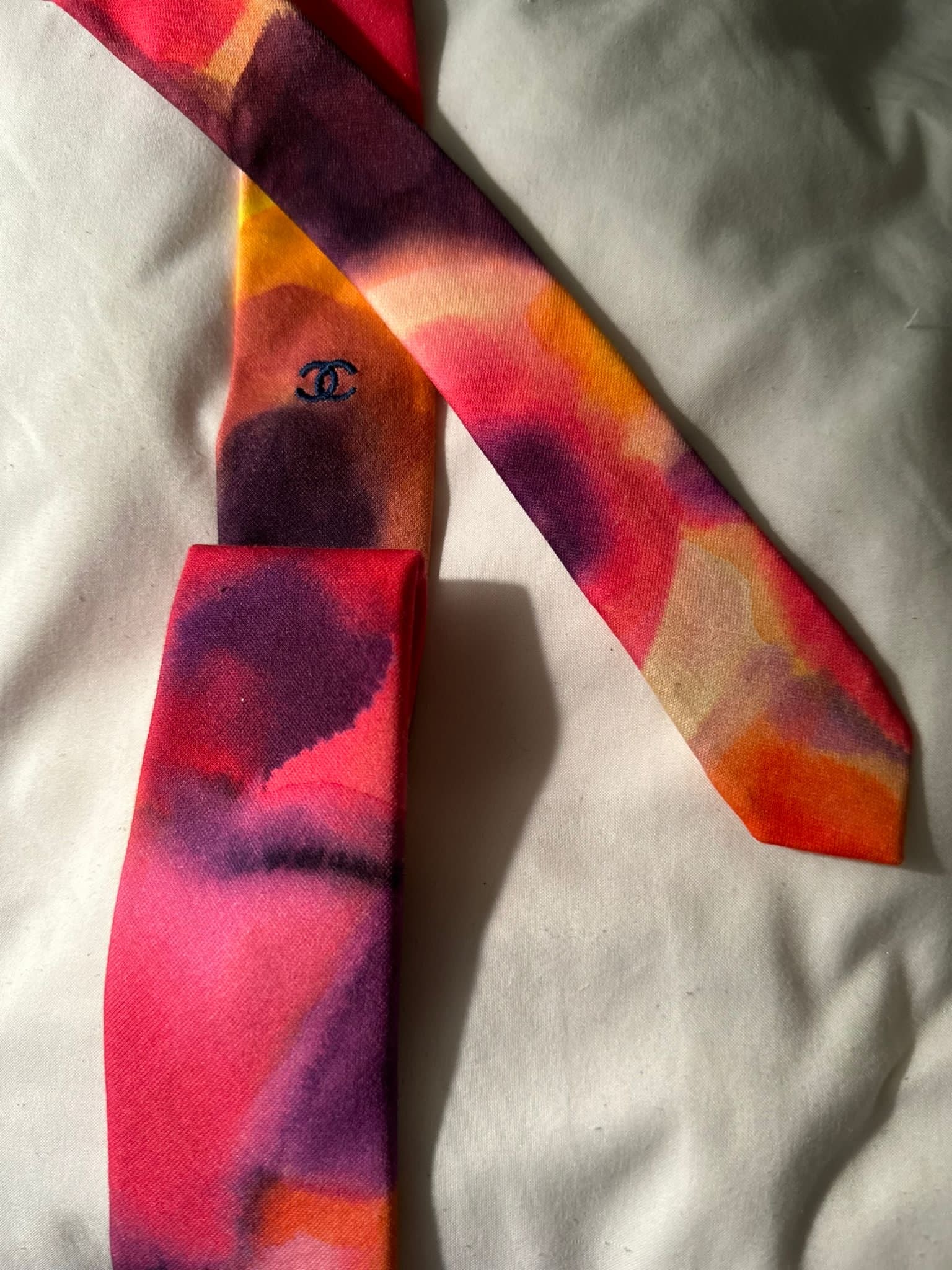 Chanel Spring 2015 Runway Watercolor Necktie