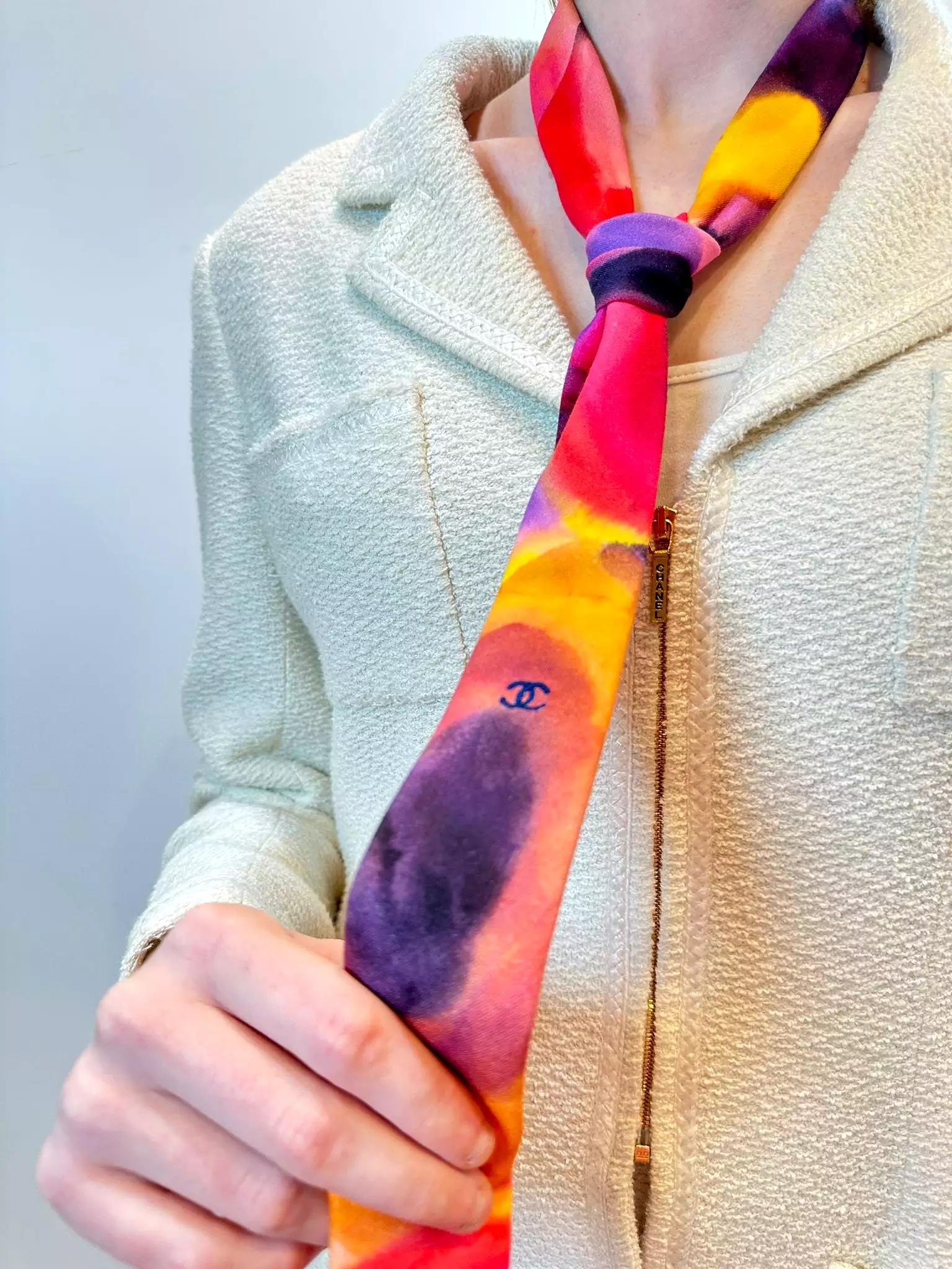 Chanel Spring 2015 Watercolor Necktie