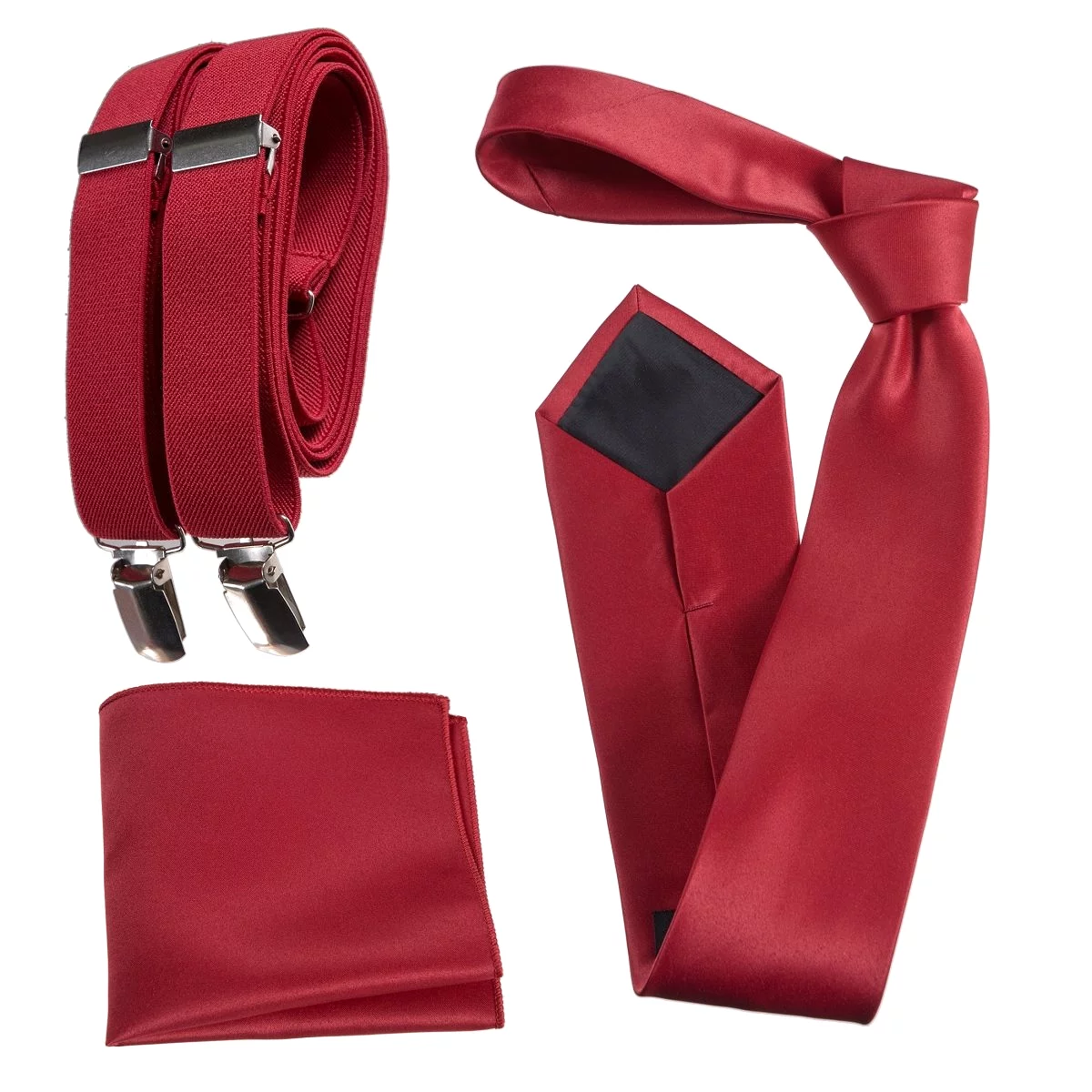 Classic Windsor Necktie Suspenders Pocket Square Sale