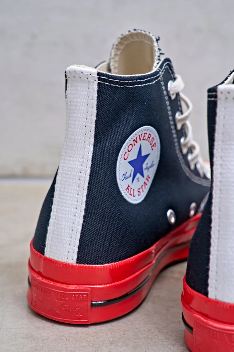 Converse Comme des Garons PLAY Chuck 70 High Red Sole