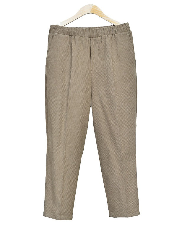 Corduroy wide trousers for men, ideal for formal or casual occasions, featuring a cropped style with a Korean guys' Kpop waistba