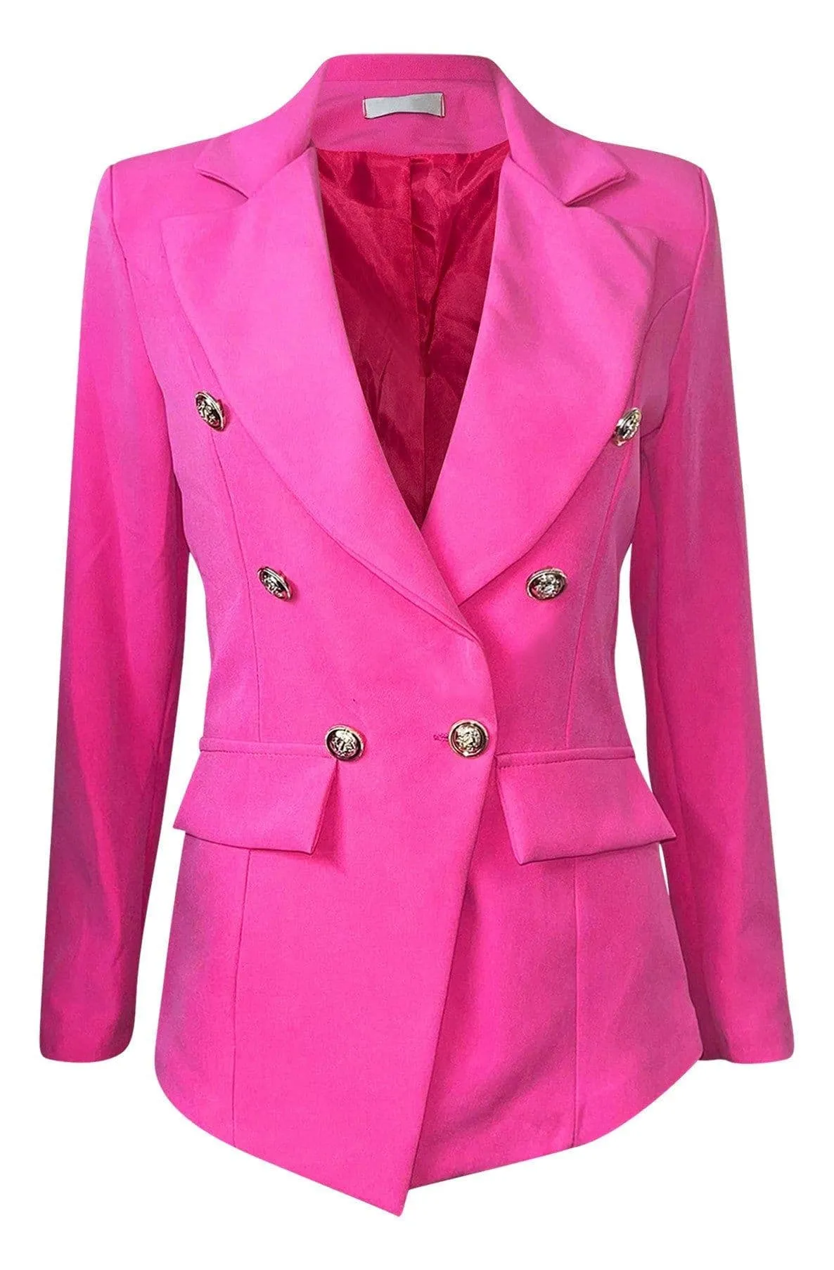 Cortana Button Detailed Blazer Jacket - Hot Pink