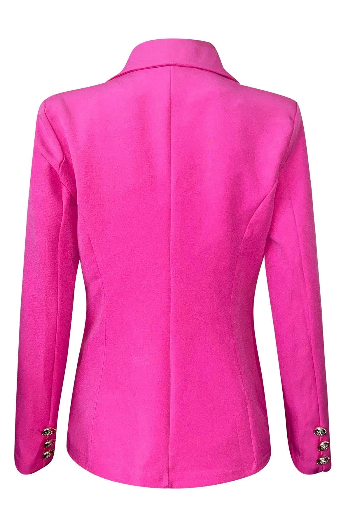 Cortana Button Detailed Blazer Jacket - Hot Pink