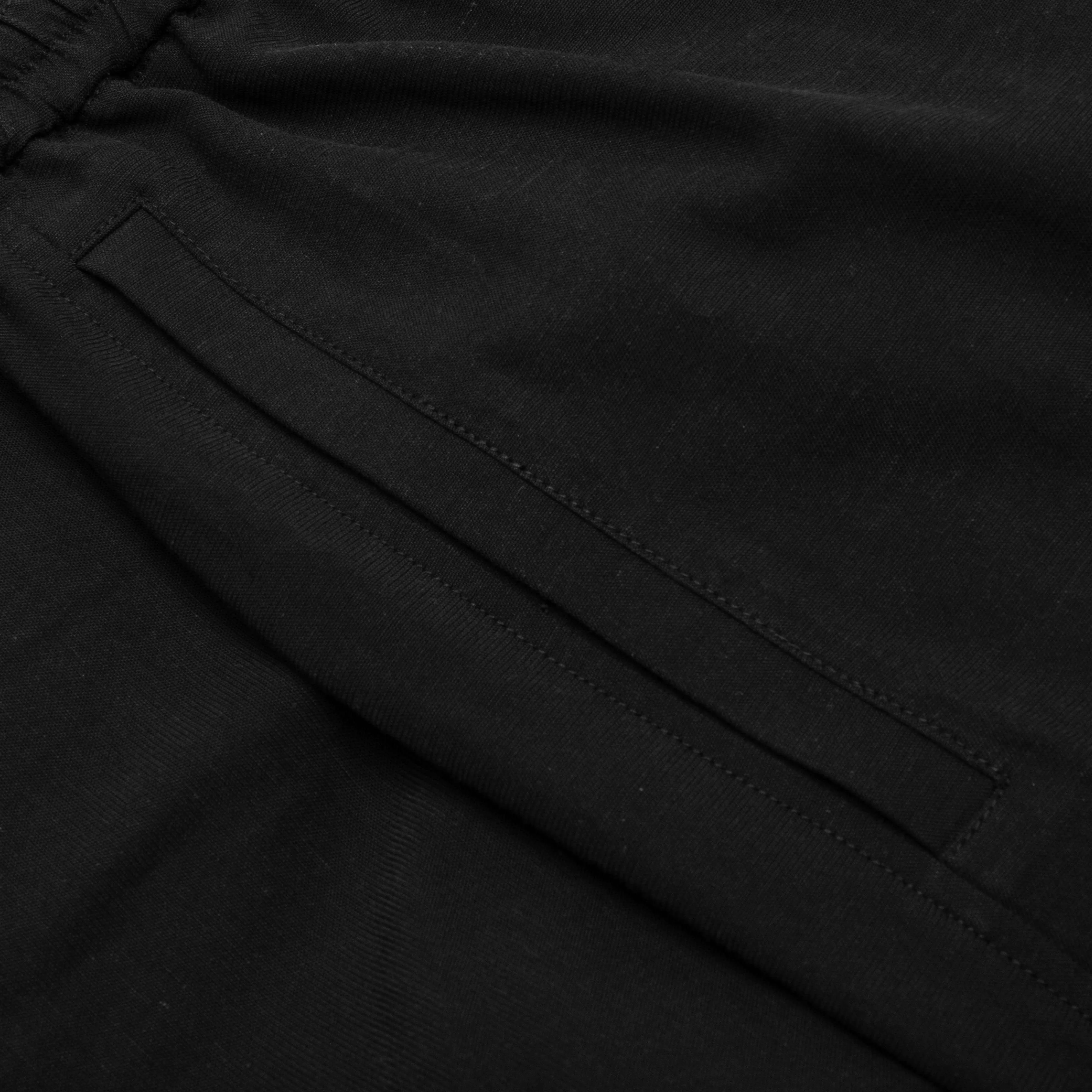 Cotton-Linen Core Pants - Black