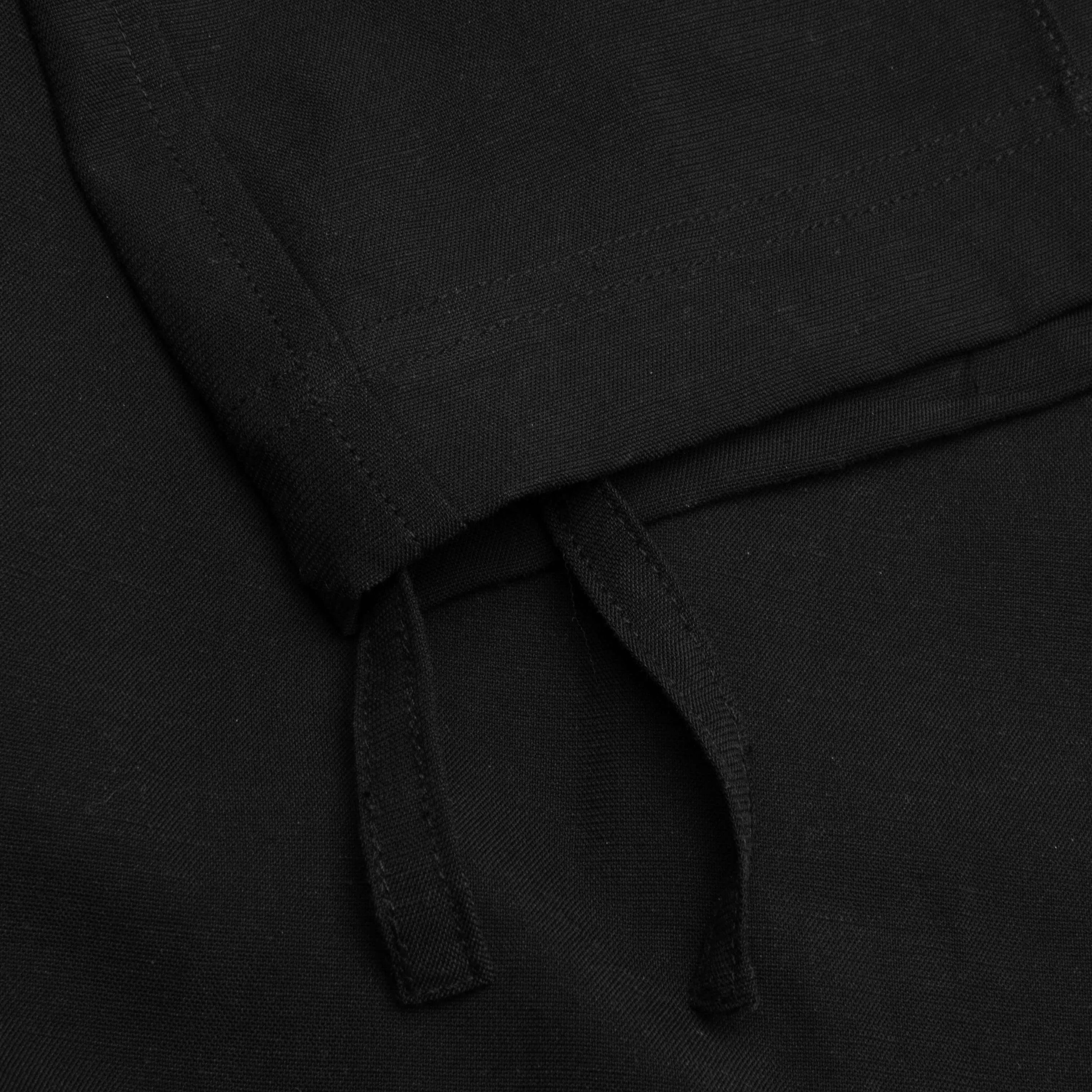 Cotton-Linen Core Pants - Black