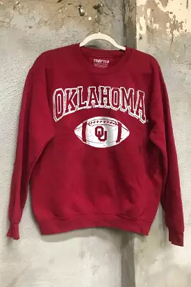 Crimson University of Oklahoma Sooners Wonka Football Vintage Sweatshirt