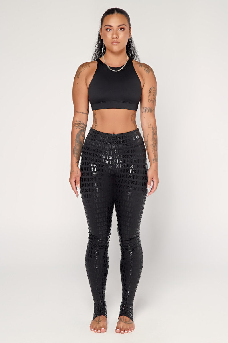 CXIX Black Gecko Grip Leggings with Grippy Waistband