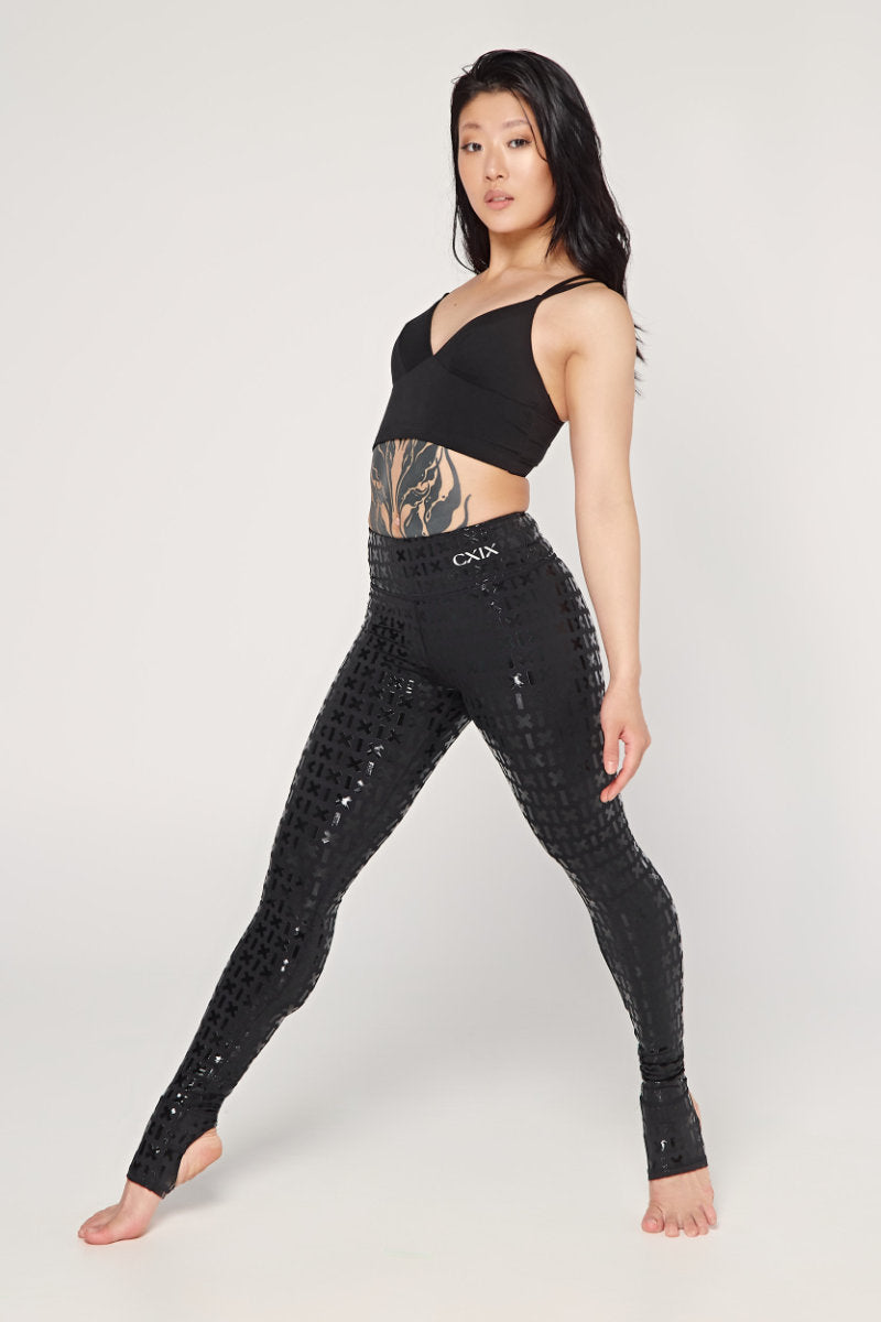 CXIX Black Gecko Grip Leggings with Grippy Waistband