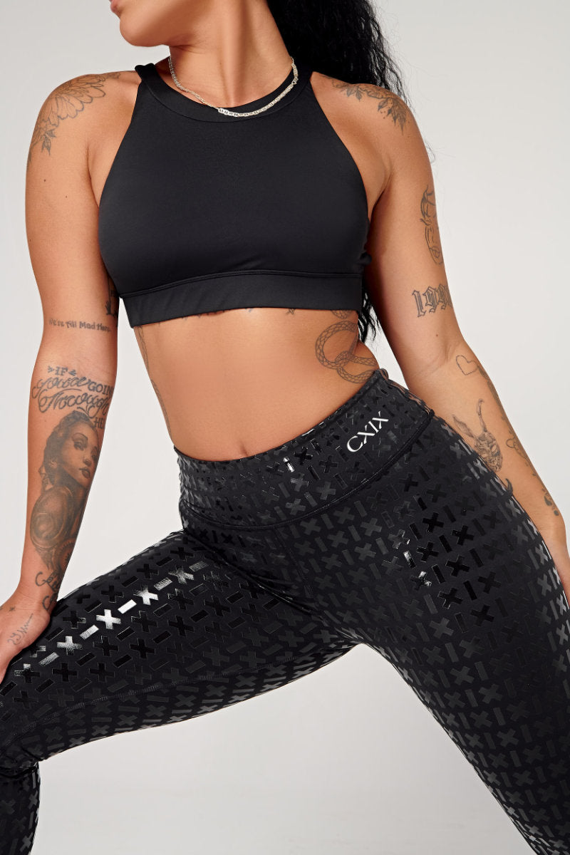 CXIX Black Gecko Grip Leggings with Grippy Waistband