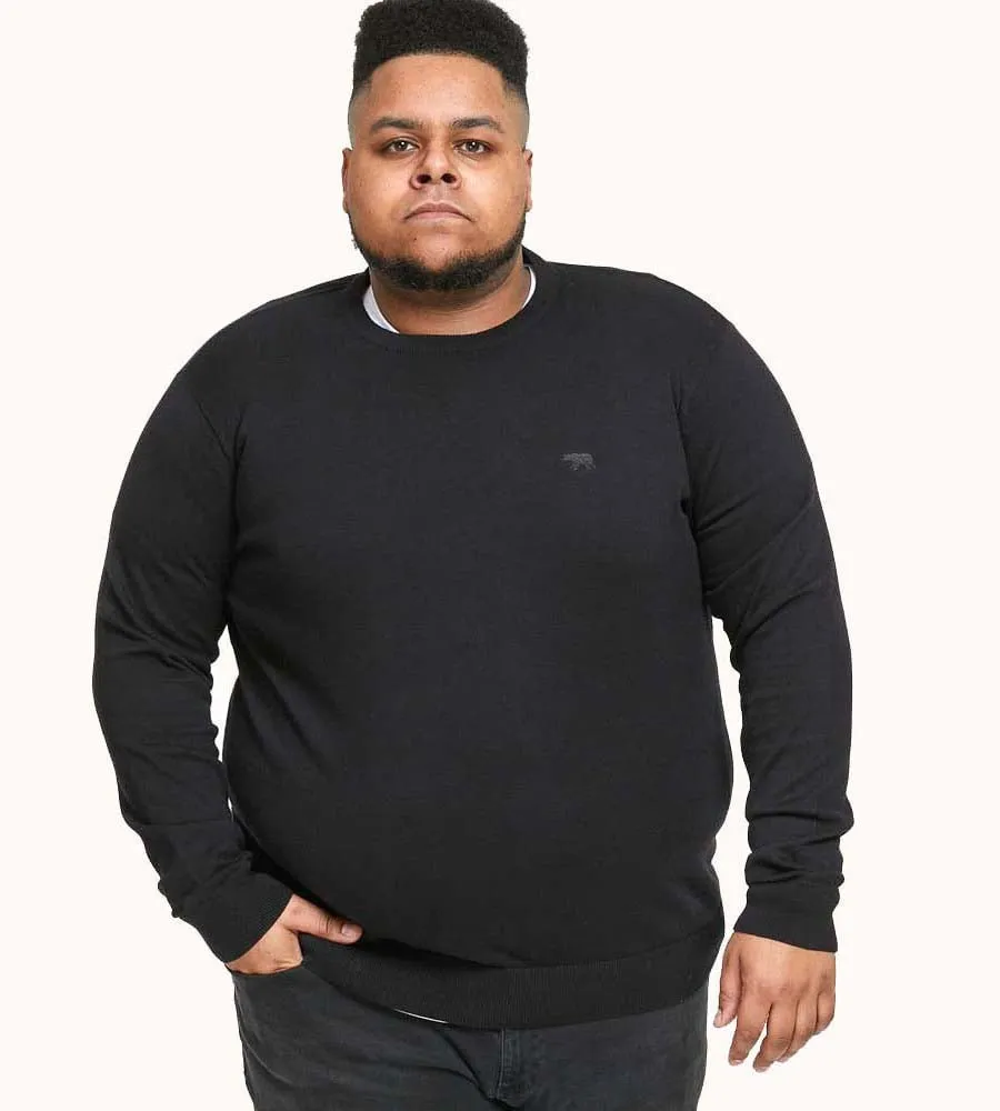 D555 Men's Black Crew Neck Sweater JOVANNI 1