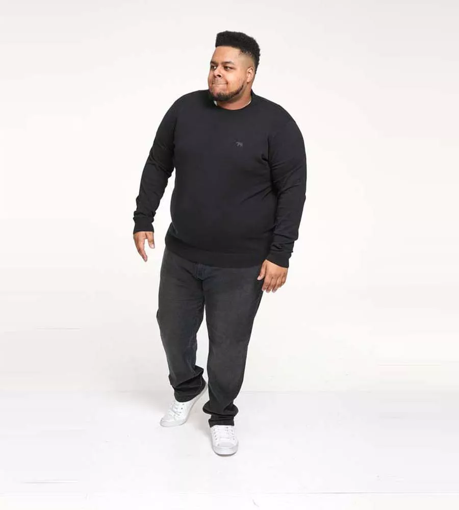 D555 Men's Black Crew Neck Sweater JOVANNI 1