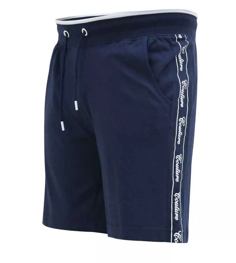 Big Men's Couture Shorts - D555 Elasticated Waistband with Branded Side Panels (Brantham)