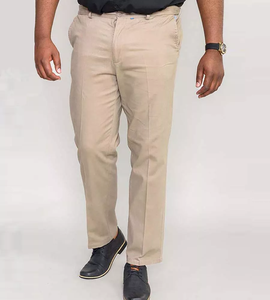 Stone Stretch Chino Pant for Big Men with Xtenda Waist (BRUNO STONE)