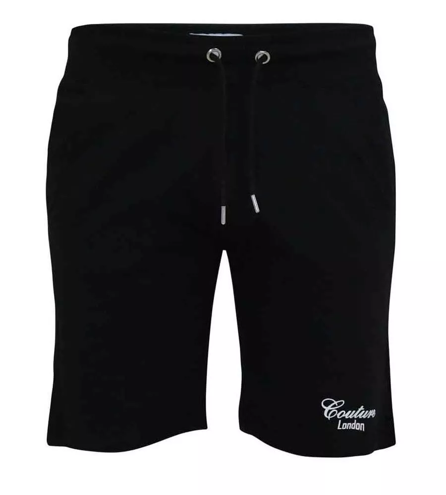 Men's Black Couture Shorts - D555 Elasticated Waistband (Holbrook)