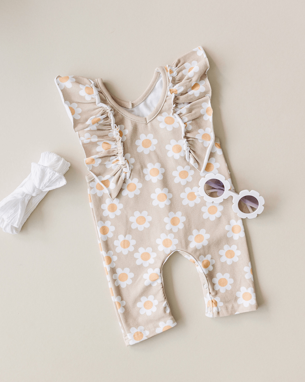 Daisy Flutter Jumpsuit - Latte