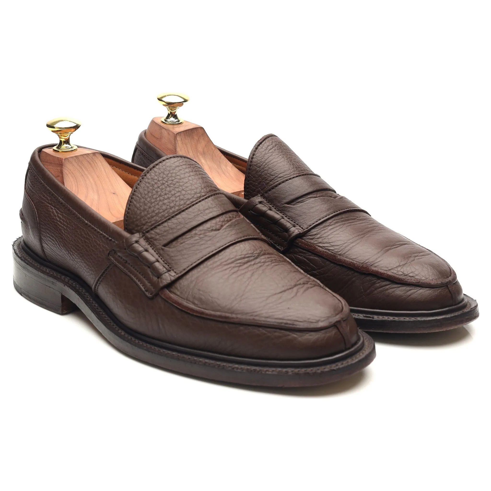 Dark Brown Leather Loafers UK 7 James