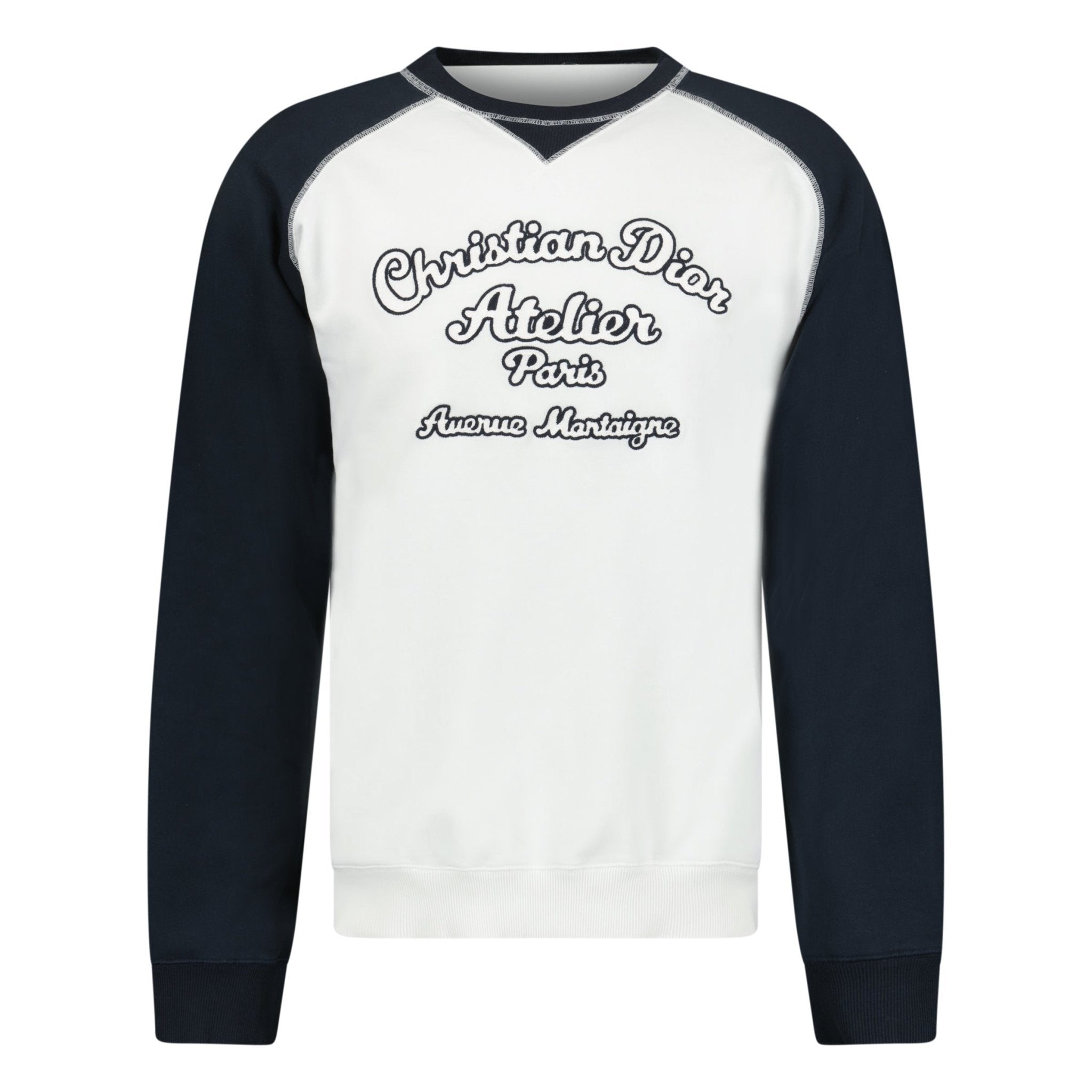 Dior Atelier White Navy Crew Neck Sweatshirt