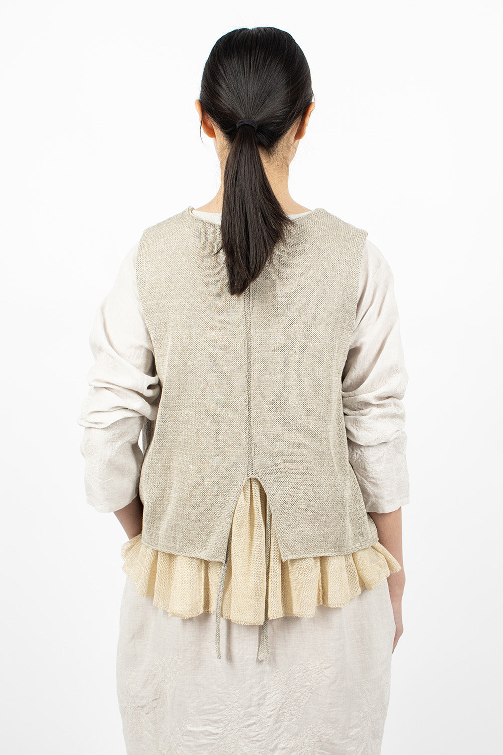 Double Layer Beige Vest