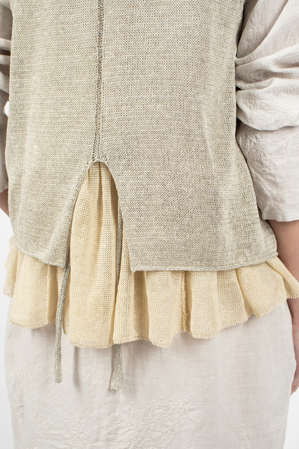 Double Layer Beige Vest