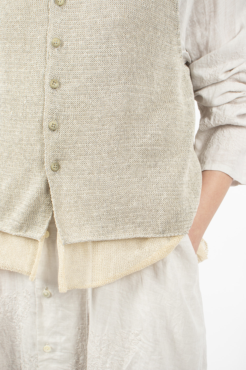 Double Layer Beige Vest