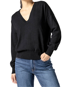 Double V-Neck Sweater (Black)