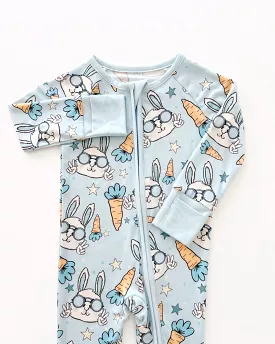 Easter Bunny Print Bamboo Zip Romper