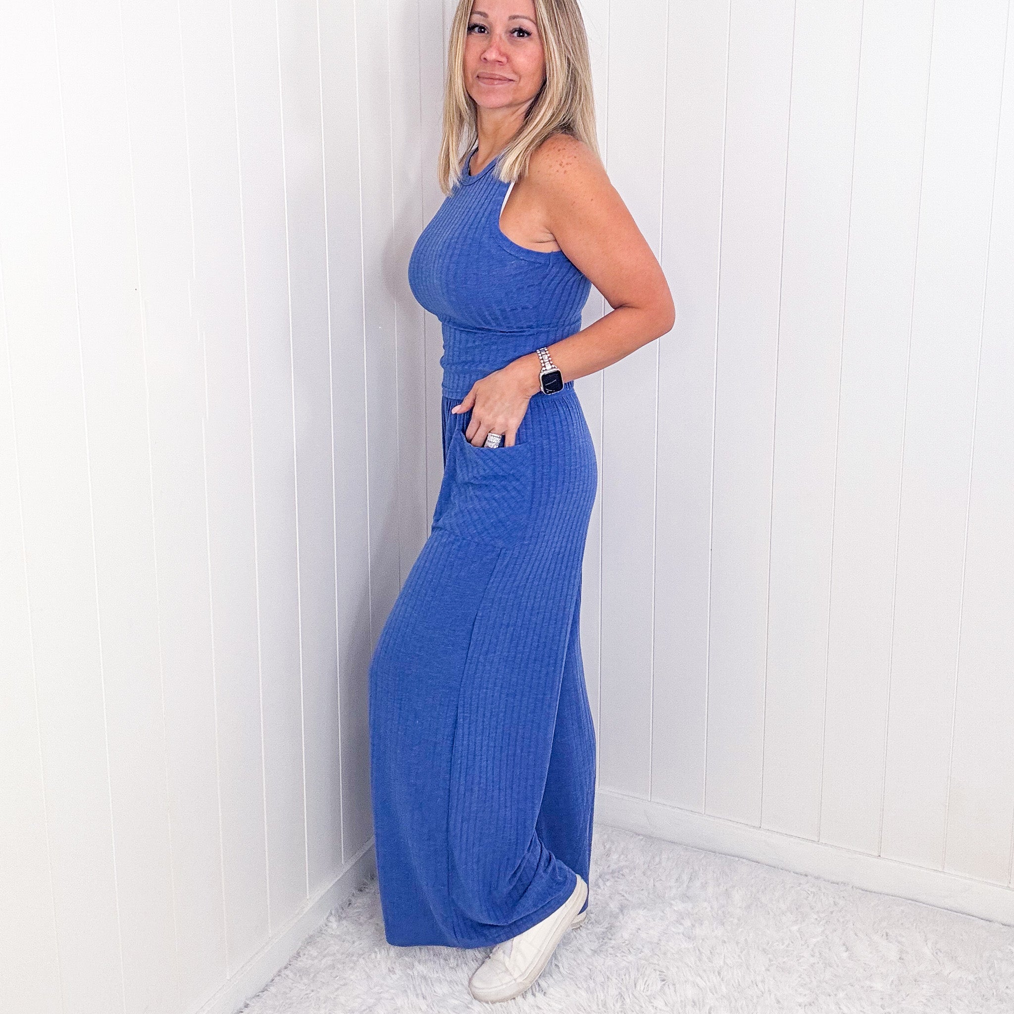 Easy Ribbed Tank and Wide Leg Pants Set - Classy and Sassy - 5 Colors