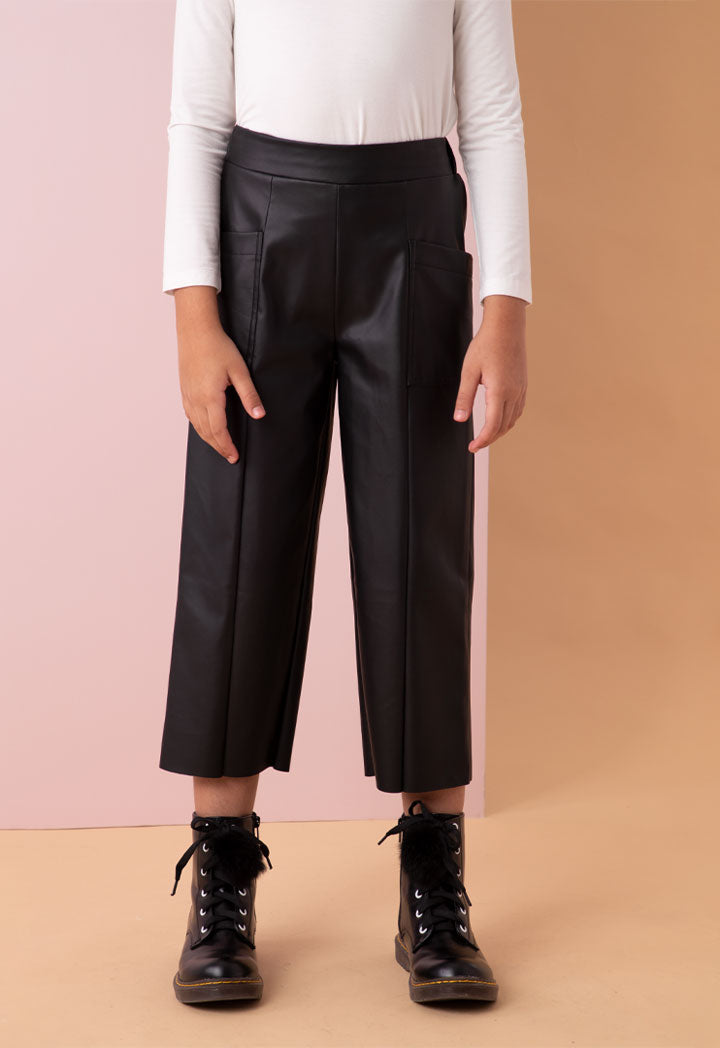 Elastic Waist Faux Fur Pants with Side Pockets