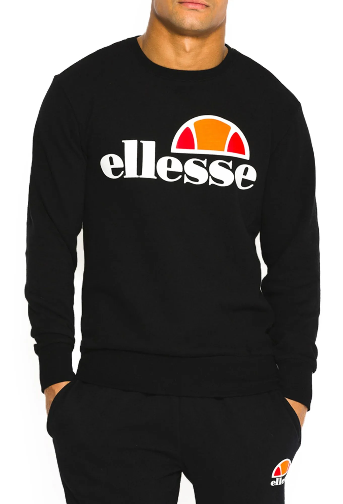 Ellesse Anthracite Succiso Logo Crew Neck Sweatshirt