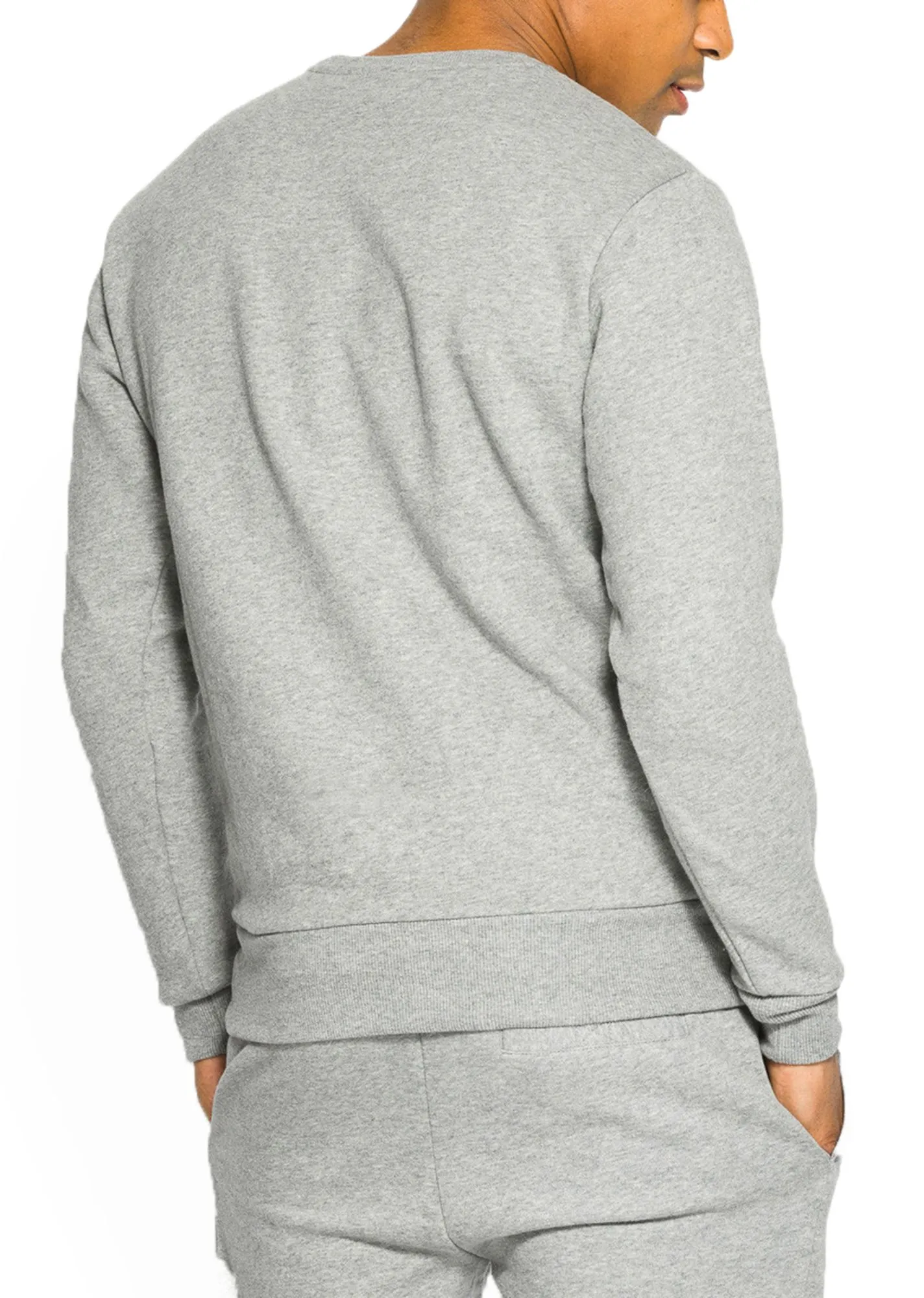 Athletic Grey Marl Succiso Logo Crew Neck Sweatshirt by Ellesse