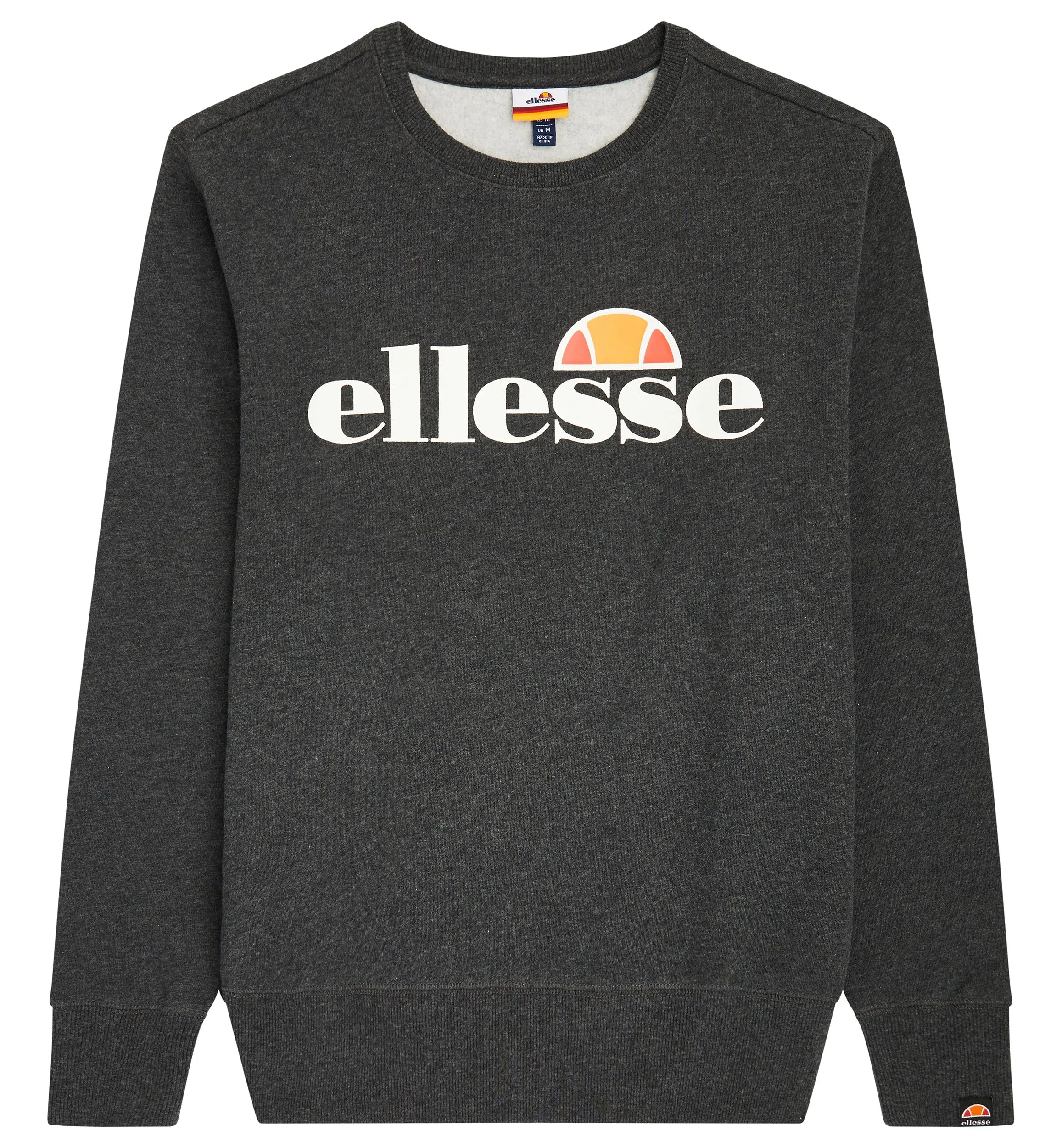 Ellesse Succiso Logo Crew Neck Sweatshirt in Dark Grey