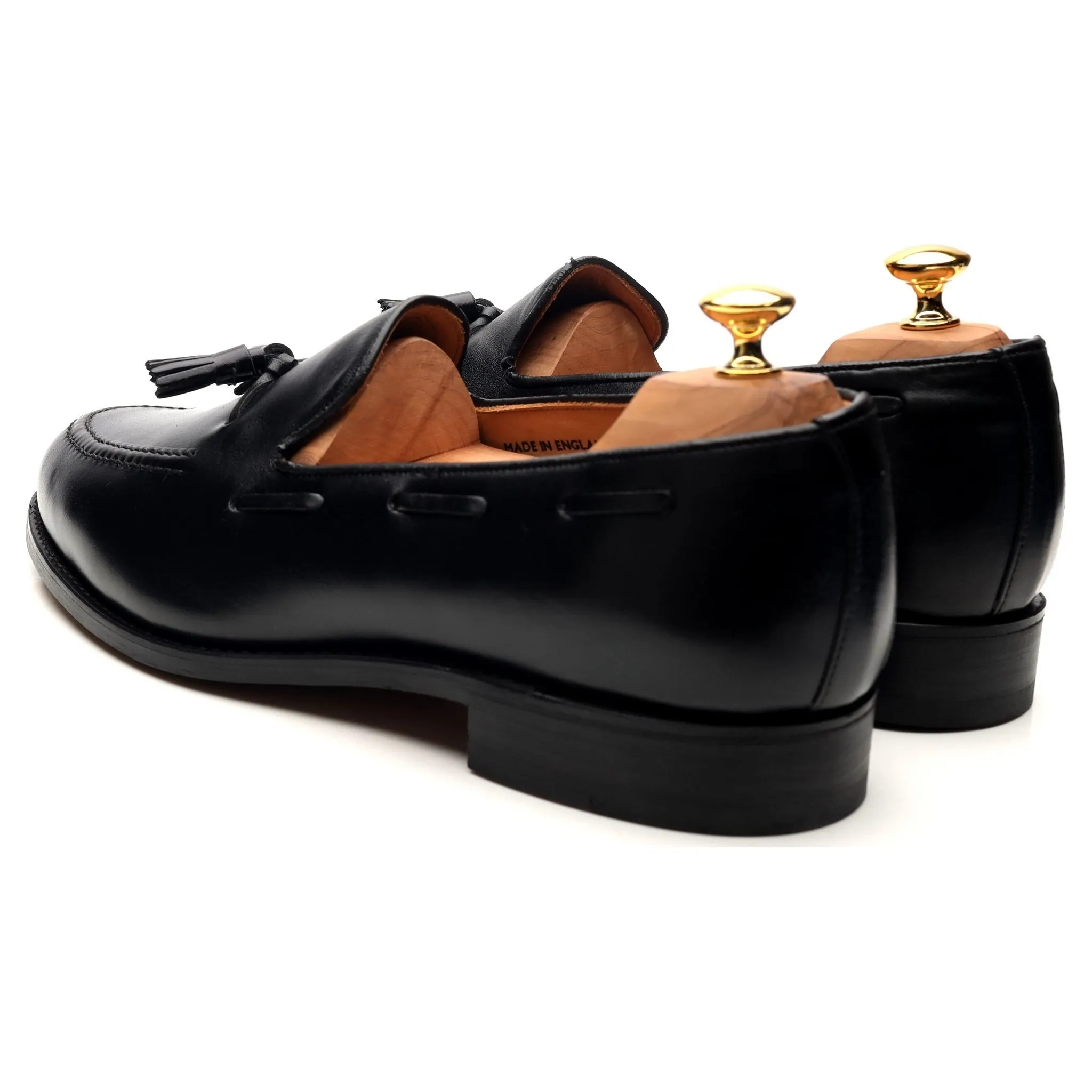 Finchley Black Leather Tassel Loafers UK 11 F