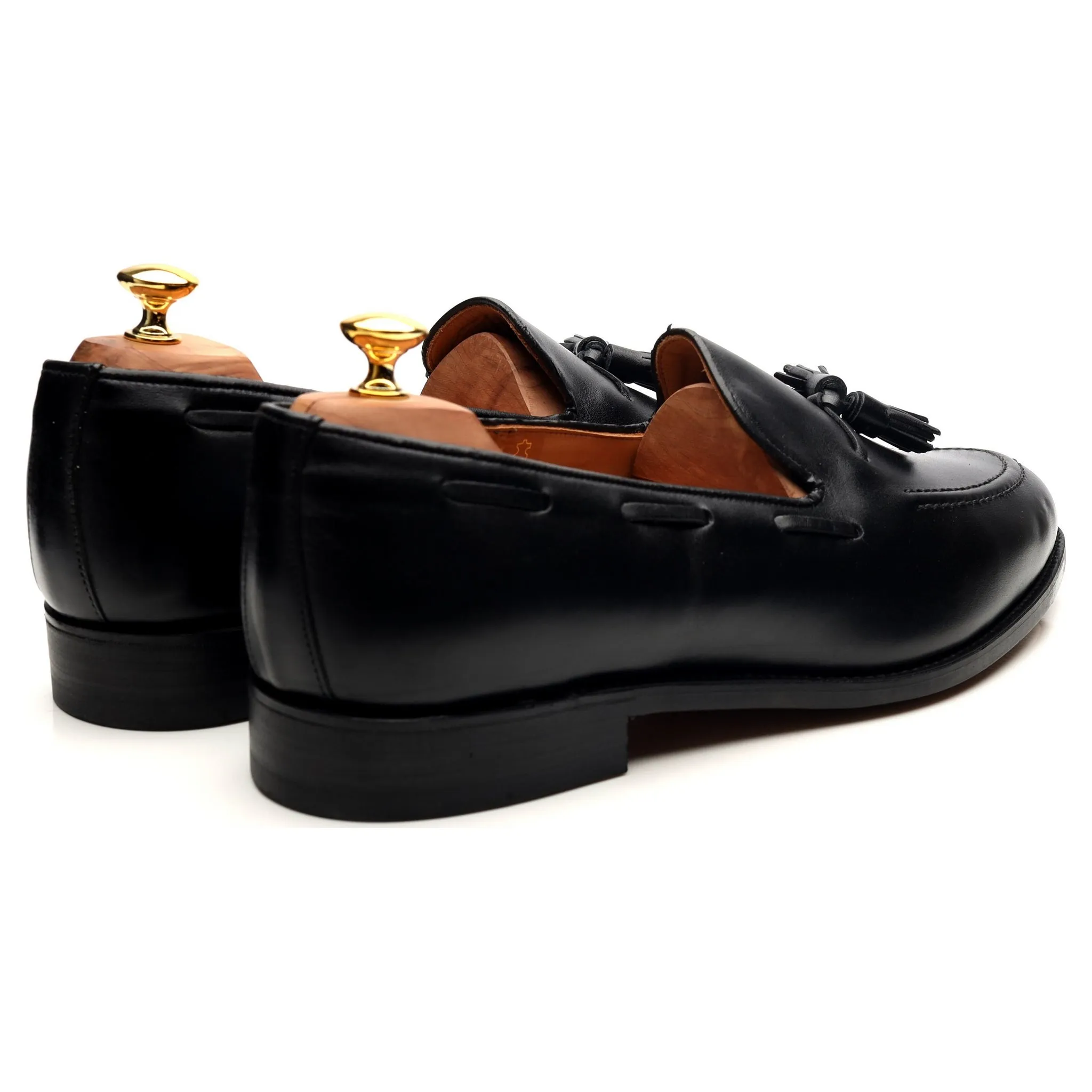 Finchley Black Leather Tassel Loafers UK 11 F