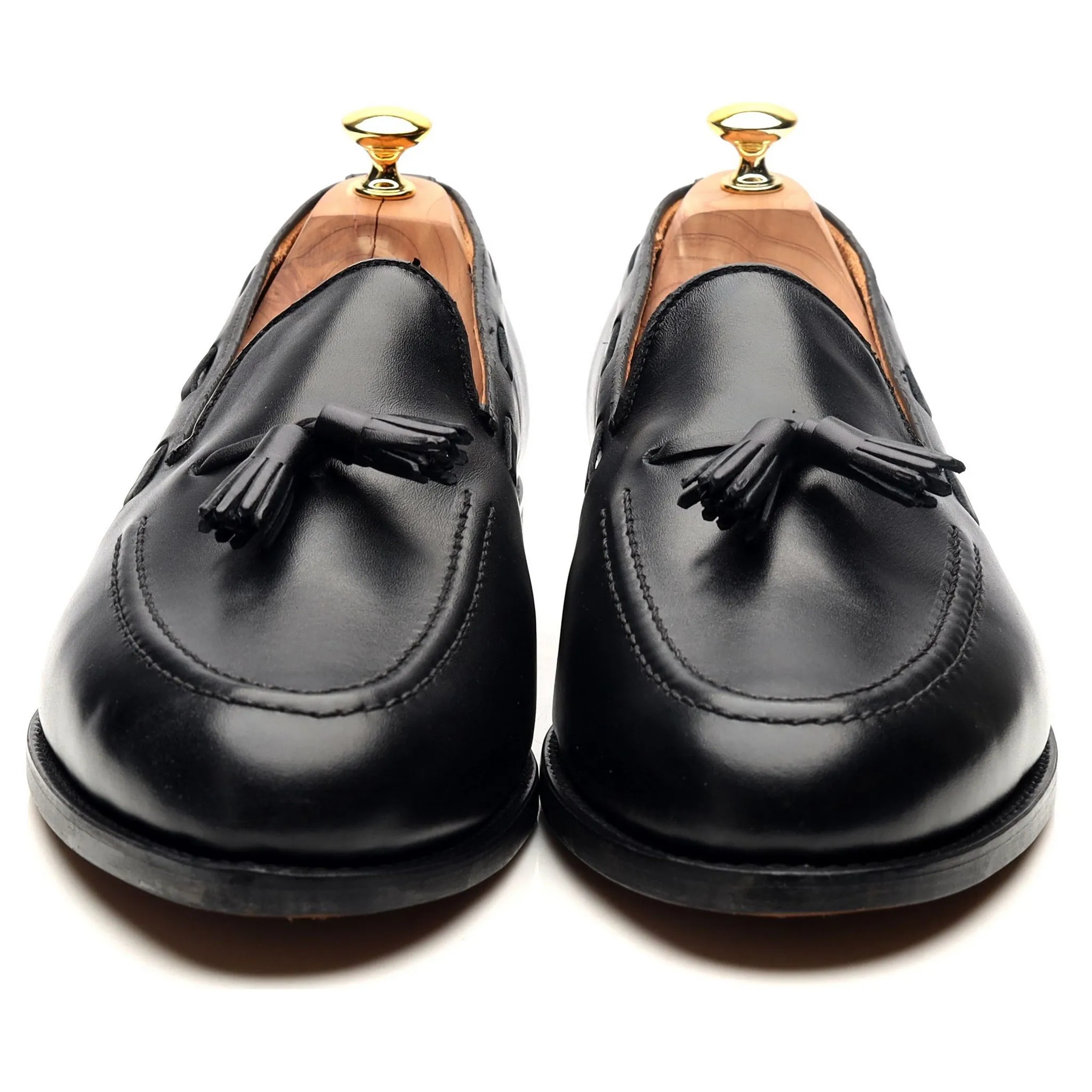 Finchley Black Leather Tassel Loafers UK 11 F