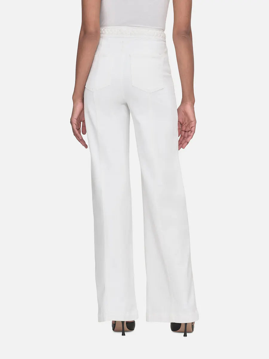 Frame - Wide Leg Pants - Natural Waistband Braided