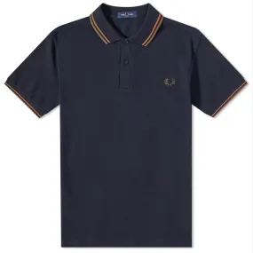 Fred Perry Twin Tipped Polo in Navy, Nut Flake & Uniform Green