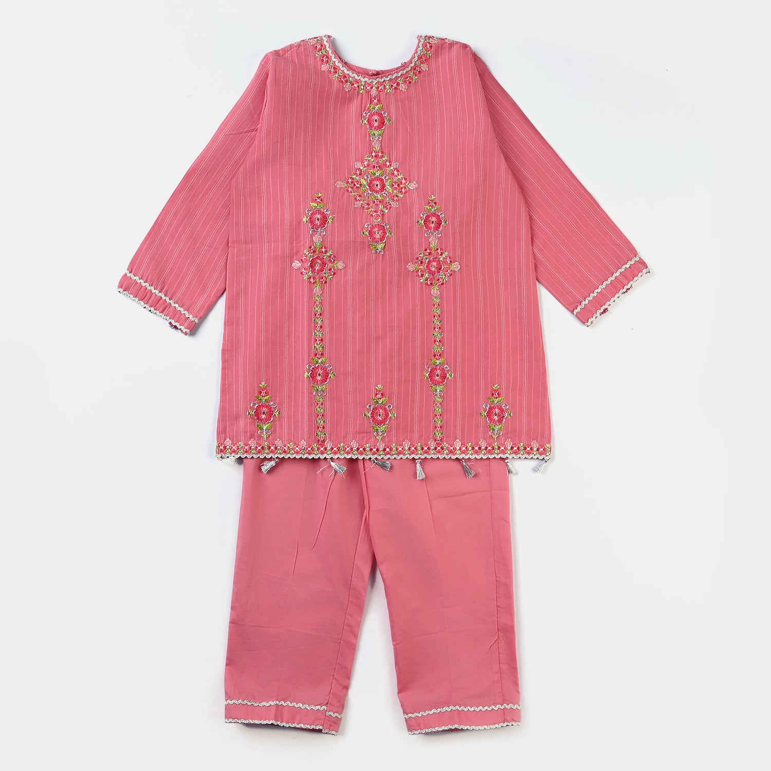 Girls Coral Jacquard 2-Piece Suit - Jashan